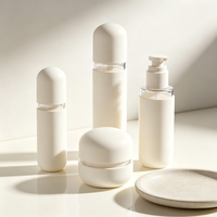 Ensemble de Soins de la Peau en Verre Mat Nude de Luxe en Gros, Bouteille Pompe à Lotion Vide Couleur Personnalisée, Pot à Crème, Emballage Cosmétique OEM