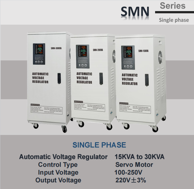 SVC 30KVA Factory Directly Voltage Stabilizer Single Phase AVR 100-250V Servo Control Automatic Voltage Regulators
