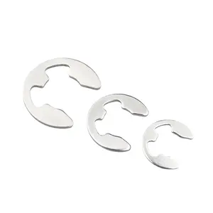 Arruela de anéis de retenção de circulares em aço inoxidável tipo E, fabricados na China, durabilidade estrutural DIN 6799