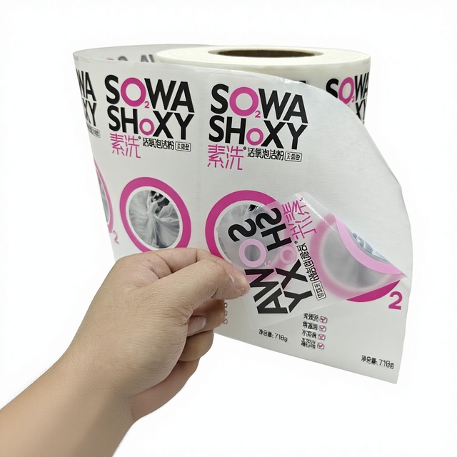 Custom Moisture-Resistant PE Labels for Household Chemical Packaging Waterproof Transparent PE Labels for Detergent Products
