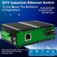 Switch POE Industrial Gigabit Inteligente con 1 Puerto de Fibra SC + 1 Puerto RJ45, Montaje en Riel DIN, IP40, Agregación de Enlaces, Port Mirroring, Protección contra Storms