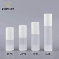 Flacon pompe sans air givré de 15 ml, 20 ml, 30 ml, 50 ml, emballage cosmétique vide avec bouchon à vis, flacon en plastique sans gaz pour lotion