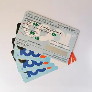 بطاقات إعادة شحن ذات رموز خدوش مسبقة الدفع للاتصالات بتصميم مطبوع عليه طباعة مرتفعة الطلب مع ورق