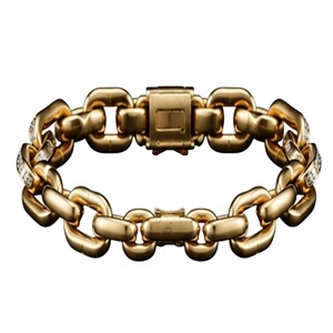 Gold Plated <b>Silver</b> Tennis <b>Bracelet</b> Link <b>Bangle</b> Micro Insert Diamond Freshwater Pearl Hip Hop Jewelry Men's Gift Orelia Luxe - Product Image 4
