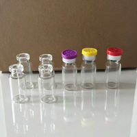 Precio de Fábrica, Frascos de Vidrio para Infusión de Cuidado de la Piel de Guangdong, 3ml/5ml/10ml, Cilíndricos, con Tapón de Goma y Tapa de Rosca de Plástico (Etiquetas Incluidas)