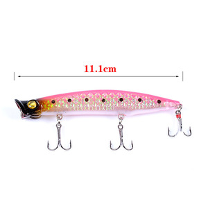 Señuelo de Pesca <span class=keywords><strong>Phantom</strong></span> con Efecto Láser, Señuelo Biónico Tipo Popper de 11.1 cm/13.2 g, Señuelo Artificial de Superficie de Plástico ABS con Anzuelo Emplumado - Product Image 3
