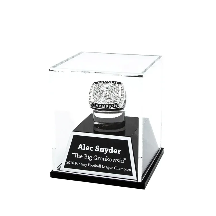 Porte-anneau lourd transparent PMMA bague de championnat vitrine anneau de Baseball boîte support