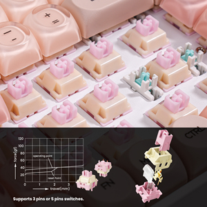ZORNHER ZH980 %95 Fondöten Pembesi Kremsi PBT Yeni Num Pad Şirin Jöle Tuş Başlıkları Hot-Swap RGB Arkadan Aydınlatmalı Üç Modlu Klavye - Product Image 5