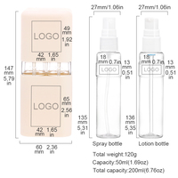 Lot de 4 flacons carrés avec graduations, étanches, portables, pour cosmétiques et savon liquide (50ml/200ml) – Idéal pour les voyages