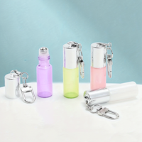 Flacon Roll-on Cylindrique en Verre Coloré 5ml 10ml avec Bouchon Porte-clés pour Huile Essentielle/Parfum – Emballage Cosmétique – Vente Flash