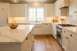 FREE SAMPLE 100% VIETNAM ARTIFICIAL QUARTZ CALACATTA VILLA MODERN BIG SLAB for KITCHEN & BATHROOM - Product Image 4