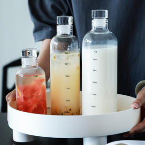 Taza de agua de vidrio con escala de tiempo con tapa estilo ins transparente para <span class=keywords><strong>sacar</strong></span> taza portátil de gran capacidad para beber - Product Image 3