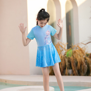 Traje de baño de una pieza para niñas Baiya, estilo vestido de princesa, protección solar UPF 50 para natación y deportes acuáticos - Product Image 4