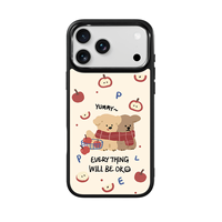 Coque de téléphone AG Feeling Black Edge avec motif chien doré pour iPhone 17, 17 Pro Max, 16 Pro, 15, 15 Pro Max, 15 Pro, 14 Pro Max – Coque magnétique