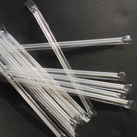 Pailles à boire jetables transparentes en PP de 6 mm et 12 mm, emballées individuellement, pour accessoires de bar, fêtes et mariages