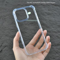 Étui transparent pour iPhone 16 Pro 16 Plus TPU PC quatre coins caméra surélevée Anti choc haute Transparent antichoc étuis de téléphone portable antichoc