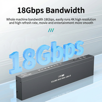 Conmutador KVM HDMI de 16 Puertos a 1 con USB2 Hub e Indicador LED, Conexión Plug and Play, para 16 Computadoras, 4K60Hz