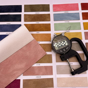 1.2MM doux lisse couleur unie Vegan daim PU Faux cuir synthétique rouleaux tissu pour bricolage sacs à main portefeuilles artisanat - Product Image 5