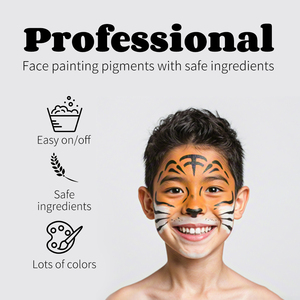 <span class=keywords><strong>Kit</strong></span> de peinture faciale complet MEISHANG CE à base d'eau, lavable et non toxique, 64 à 108 pièces pour enfants, incluant des pochoirs, des pinceaux et des fards à paillettes. - Product Image 6