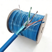 Kabel LAN Cat5e FTP Kecepatan Tinggi Panjang Kustom 24AWG Tembaga Murni PVC LSZH Kompatibel PoE Tahan Dalam Dinding