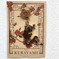 Badge en émail dur plaqué or personnalisé de qualité supérieure, design chat mignon, épingles de revers en métal avec chaînes