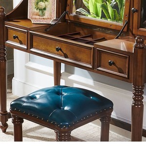 American Style <b>Solid</b> <b>Wood</b> Dressing Table With Storage Bedroom <b>Desk</b> For Home Use - Product Image 4
