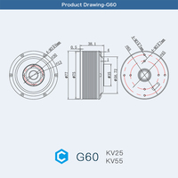 Motor sin escobillas G60 para gimbal, eje hueco grande, bajo efecto de engranaje, alto IP para cámara PTZ de dron