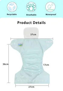 1 Size Fits All Babies Pocket Style Eco-Friendly Baby Nappies Reusable Cloth Nappies Washable Diapers