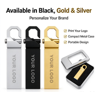 Flashdisk USB Logam Custom Logo USB 2.0 USB 3.0 USB 3.1 Disk Penyimpanan 1GB hingga 128GB Desain Pengait Perak
