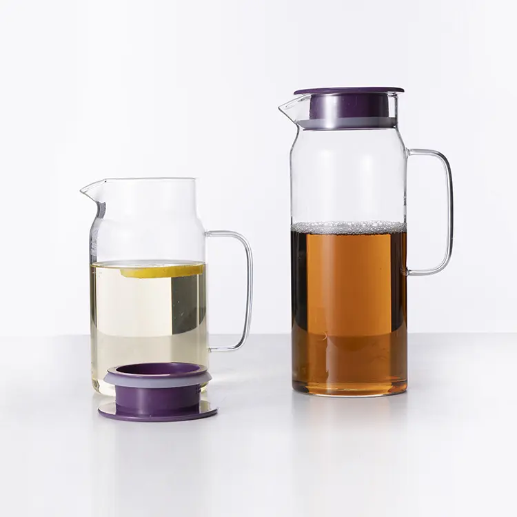 Hot sell water wine coffee milk and juice beverage carafe borosilicate glass water jug set iced tea pitcher water jug