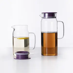 Heißer Verkauf Wasser Wein Kaffee Milch und Saft Getränk Karaffe Boro silikat Glas Wasserkrug Set Eistee Krug Wasserkrug