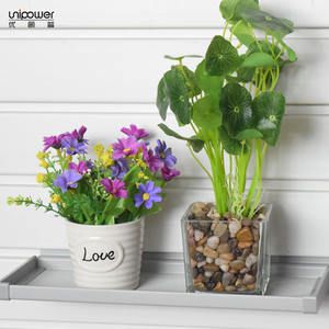 Petit plateau en PVC blanc et gris Unipower pour rangement de bureau, organisateur rectangulaire sur pied, facile à nettoyer, finition peinte - Product Image 1