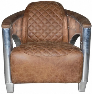 Sillón de Piloto Industrial de Cuero, Tapicería Premium, Diseño Ergonómico y Atemporal, Ideal para Sala de Estar Moderna - Product Image 6