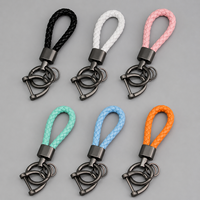 Porte-clés en corde de haute qualité, tressé, moderne et minimaliste, avec boucle en alliage de zinc, pendentif pour clés de voiture, en stock