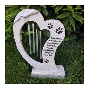 Campanella a Vento con Pietre Commemorative per Gatti, Pietre Commemorative Personalizzate per Animali Domestici, Pietre <span class=keywords><strong>da</strong></span> <span class=keywords><strong>Giardino</strong></span>, Lapidi, Incisione con Nome e Date - Product Image 3