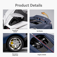Modèle de voiture Bugatti Tourbillon en alliage de plastique et métal moulé sous pression CZ Diecast 1:24 avec son et lumière, portes ouvrables, à rétrofriction, cadeau de collection