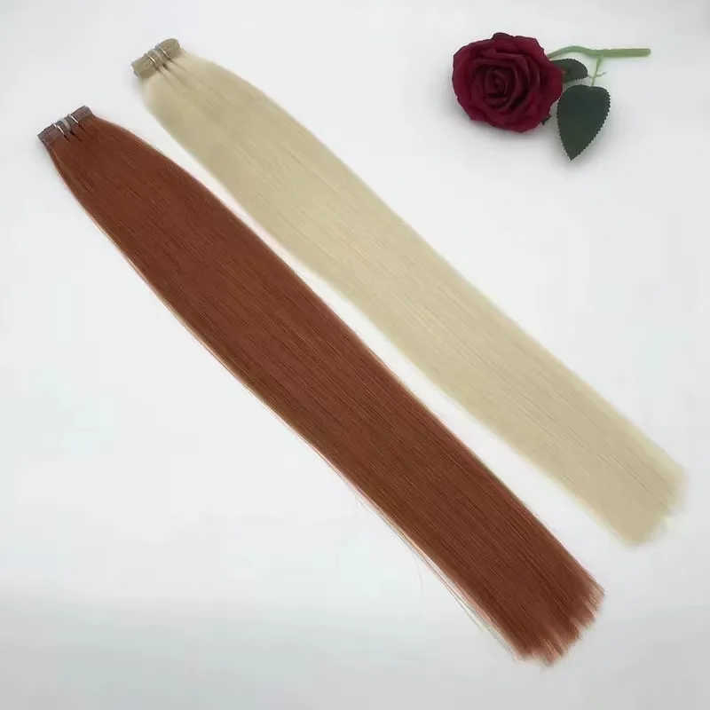 Amara best sell double drawn genius weft Align cuticle Russian virgin hair extension light custom color ash blonde high quality