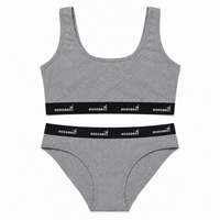 Ensemble de sport personnalisé pour femmes : soutien-gorge de sport à maintien élevé, survêtement en coton, ensemble de fitness sans manches extensible taille mi-haute