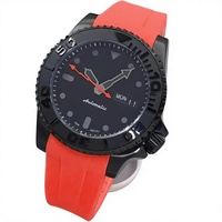 Montre de plongée BLIGER 40 mm pour homme, mécanique analogique NH36, cadran noir lumineux, verre saphir, bracelet en caoutchouc rouge/jaune, 100 m