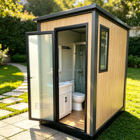 Cabine Sanitaire Modulaire Préfabriquée de 20 pieds avec Toilettes et Lavabo Intégrés, Séparation Humide/Sèche, pour Hôtels et Camps Temporaires