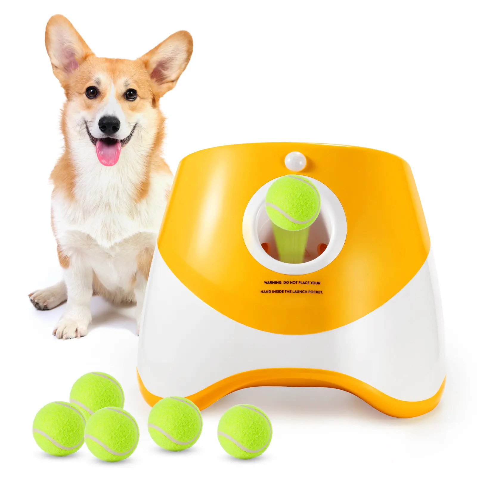 Lanzador automático interactivo eléctrico para mascotas al aire libre, entrenamiento para perros, juguetes para pelotas de tenis, lanzador automático de pelotas para perros