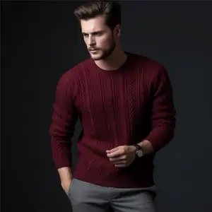 Hight Quality Export Oriented Men's Pullover O-Neck Sweater 100% Cotton Men's Sweaters Men's Sweater Direct Factory Manufacture