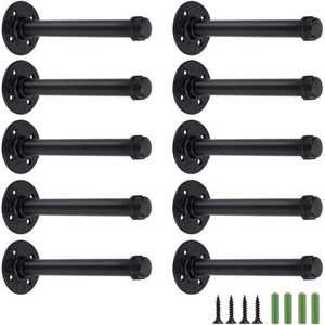 Vente en gros à petite échelle de supports muraux pour tuyaux d'eau de style rétro américain, étagères murales en fer forgé, commerce extérieur - Product Image 3