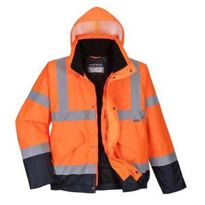 PORTWEST - S266ONRS Blouson aviateur deux tons orange/bleu marine haute visibilité-EAN 5036108254316 HI-VIS WORKWEAR - Product Image 1