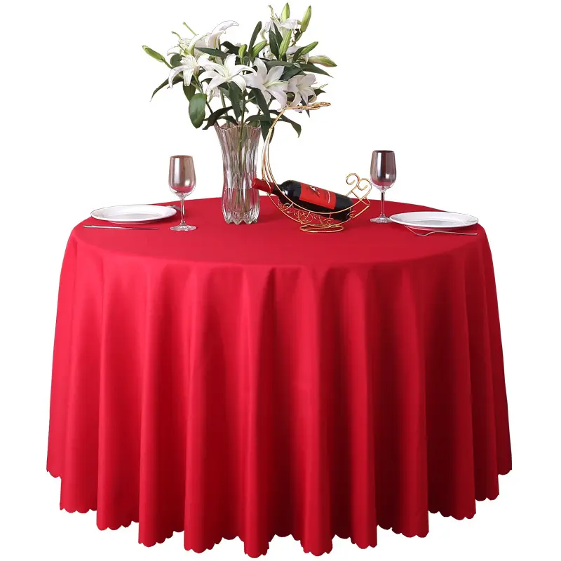 Mantel de mesa redondo para Banquete de Hotel, restaurante directo de fábrica