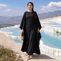 Ensemble Abaya 2 pièces MEXIZO 2026 : Abaya à manches chauve-souris avec cordon de serrage et haut long élastique avec pantalon – Tenue modeste pour femmes musulmanes, style Dubaï Kaftan