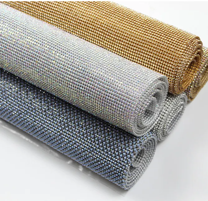 High quality gold/silver/nickle rhinestone mesh