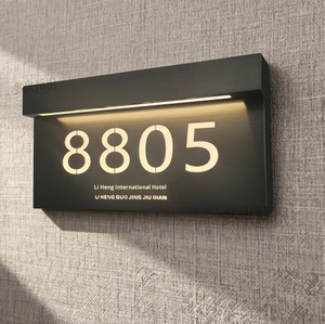 ป้าย<span class=keywords><strong>เลข</strong></span>ที่บ้านโลหะ 3 มิติ แบบกำหนดเอง ป้าย<span class=keywords><strong>เลข</strong></span>บ้านเรืองแสง ตกแต่งภายนอกอาคาร ผิวไทเทเนียมขัดเงา ติดผนัง สำหรับโรงแรม - Product Image 6