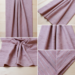 Handloom Organic Khadi Cotton Fabric Medium Weight 105 GSM Brown Striped Design Handwoven Breathable <b>Dresses</b> Girls Boys - Product Image 3