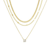 Cadeaux pour femmes : Colliers superposés en or pour femmes, plaqué or 14K et argent sterling, ensemble de colliers pendentifs délicats, chaîne cubaine et ras-de-cou